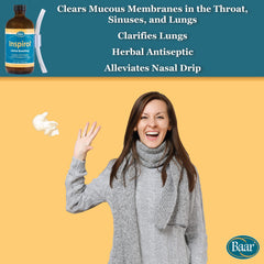 Baar Inspirol Herbal Breathing liquid close-up in amber bottle