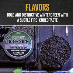 Aroma of wintergreen hints around BACC OFF Fine Cut