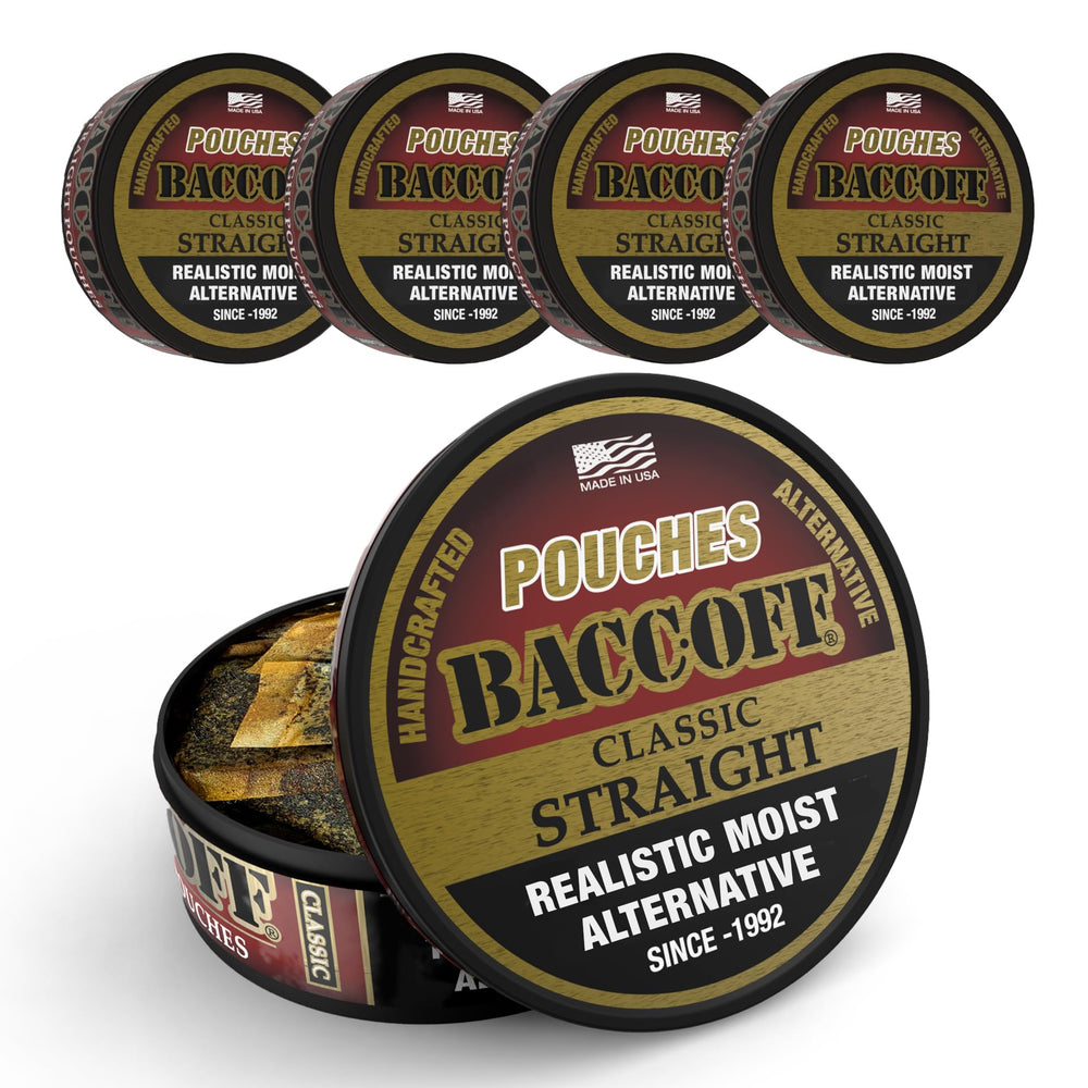 BACC OFF straight pouches can front with black tea base flavor.