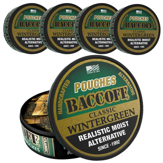 BACC OFF Wintergreen pouches can front with bold flavor in a familiar can