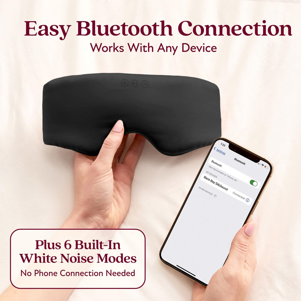 Back Bay Audio SilkSound built-in speakers enable peaceful bed-time audio sessions.
