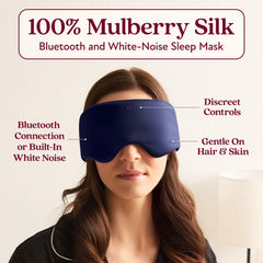 Back Bay Audio SilkSound sleep mask side view highlights lightweight, comfortable fit.