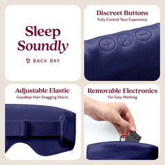 Back Bay Audio SilkSound mask offers built-in white noise and timer features.