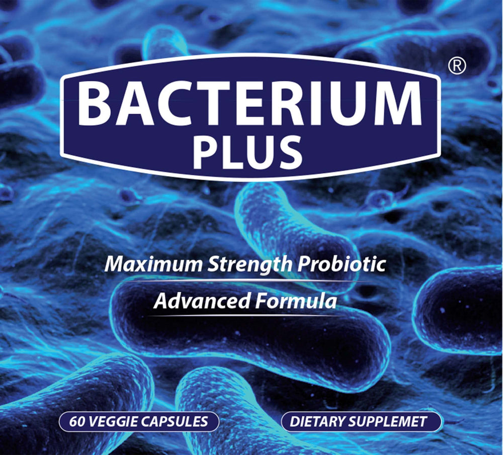 Bacterium Plus capsule close-up highlights advanced probiotic blend for gut support