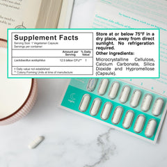 BACTOSE monthly routine pack highlights a 7-day capsule cycle for dairy users.
