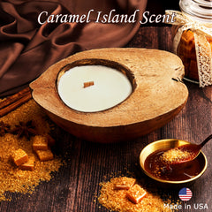 Badalyan Art Studio caramel island coconut candle offers warm ambience and long lasting fragrance.