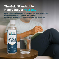 Baja Gold mineral drops labeled as additive-free purity for everyday use.
