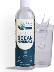 Baja Gold mineral drops in a water bottle add minerals and flavor.