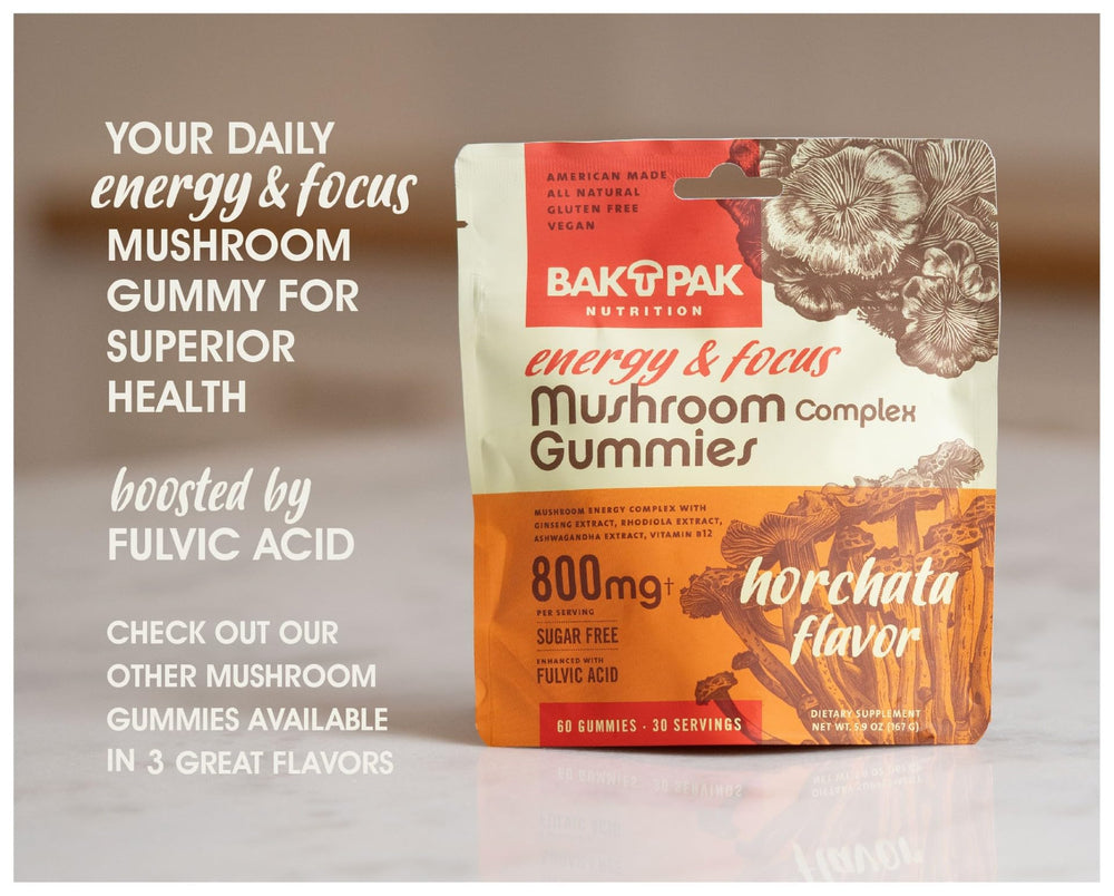 BakPak gummies on a study desk suggesting focus during work or study