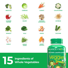 Balance of Nature Veggies encapsulation process close-up illustrating vacuum-cold processing