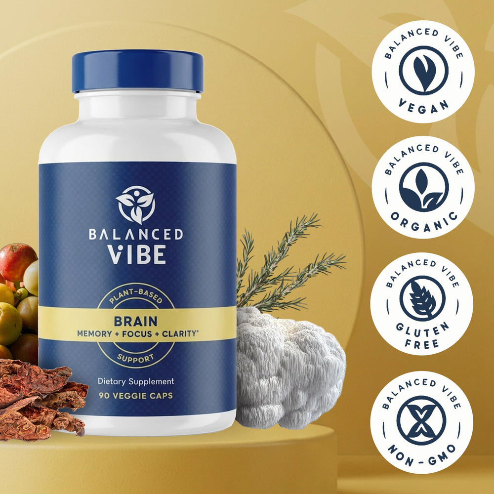 Balanced Vibe packaging emphasizes clean quality and GMP standards.