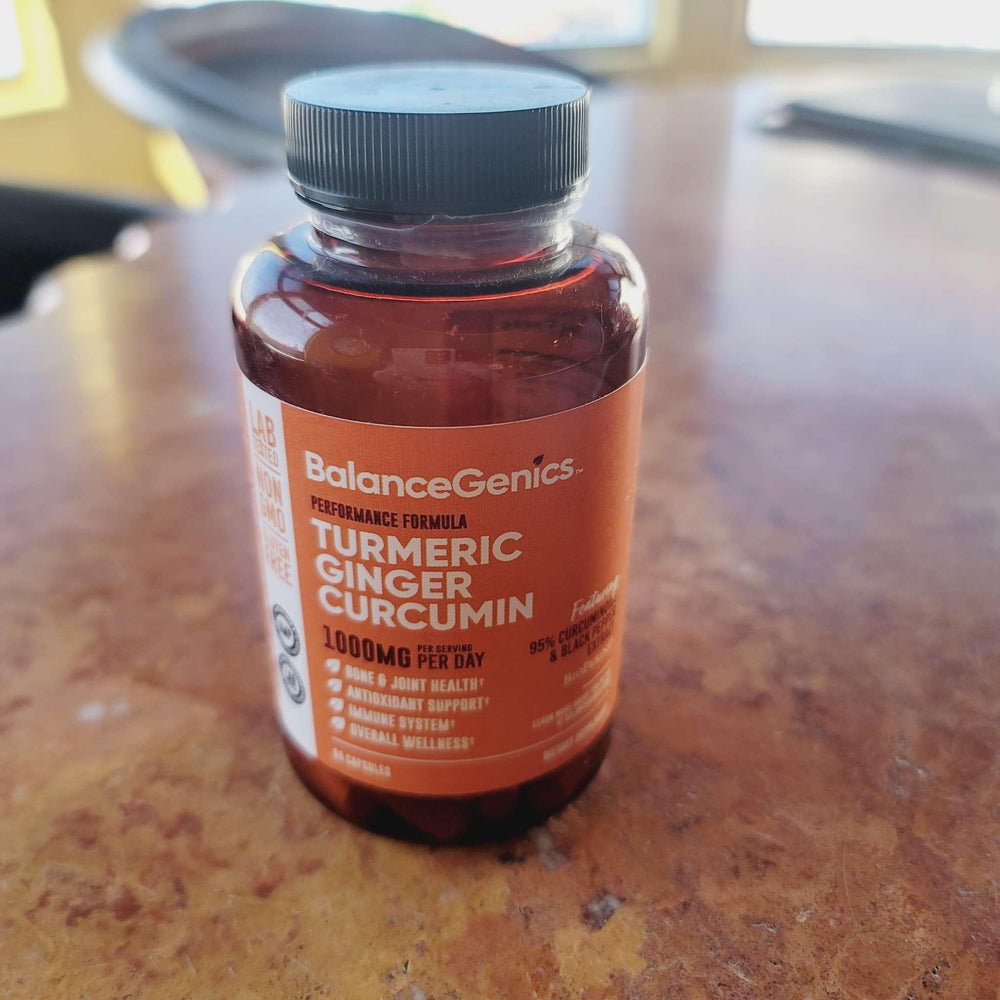 BalanceGenics non-GMO gluten-free label on bottle.