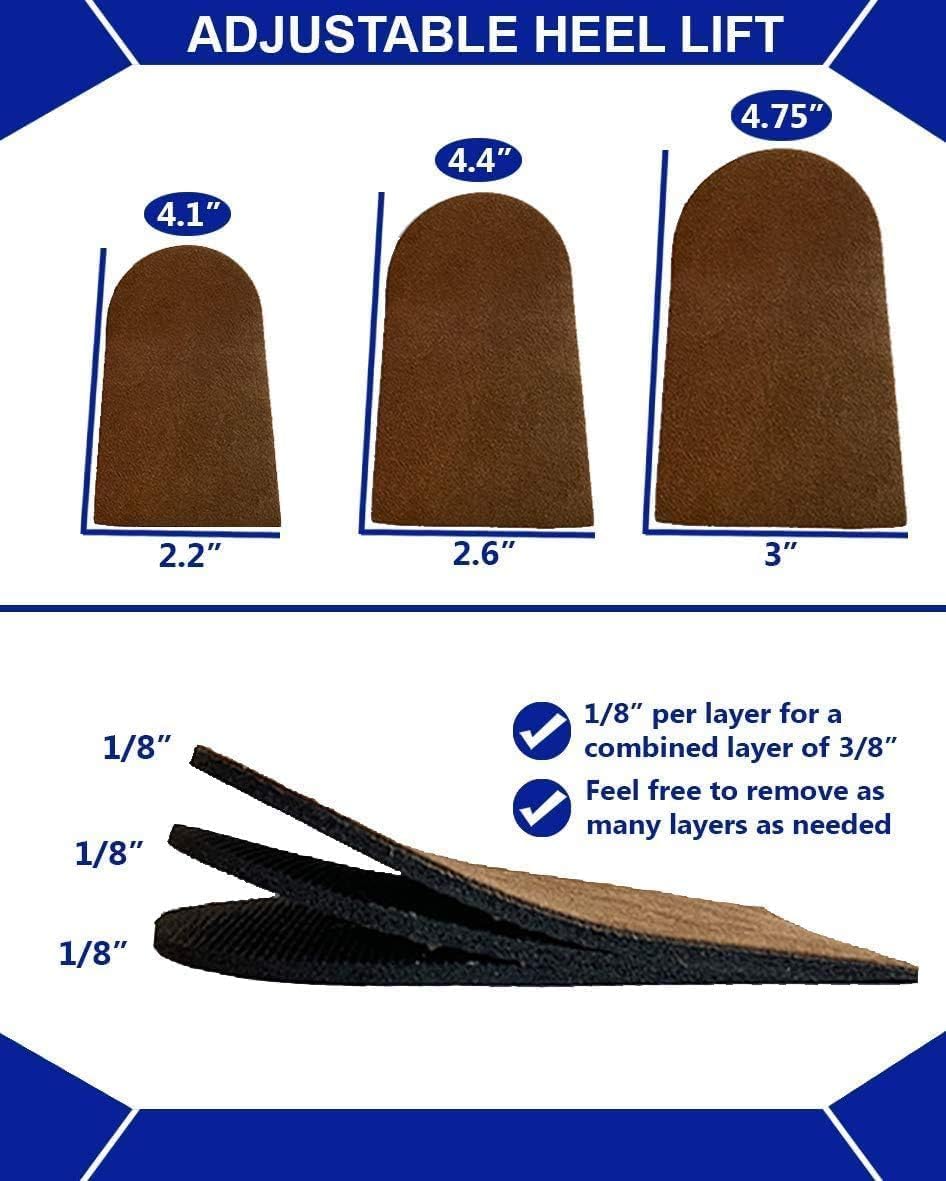Balego adjustable heel lift large pack-6 non-slip base enhances balance