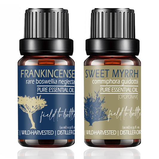 BALM OF GILEAD frankincense and myrrh bottle close-up for premium skin care