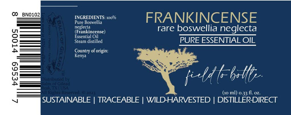 BALM OF GILEAD frankincense and myrrh oil drop showing versatile use