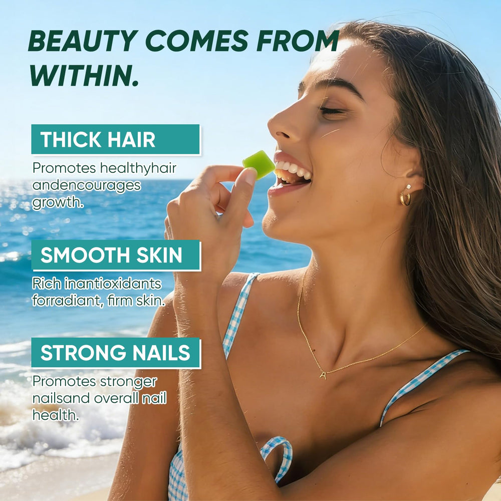 Balmbare Revive pearl powder scoop highlighting mineral-rich formula for hair vitality.