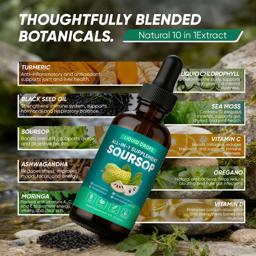 BALMBARE REVIVE Soursop Drops dropper ready for sublingual use and fast absorption