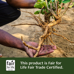 Banyan Botanicals Ashwagandha with green herbs signals organic farming.