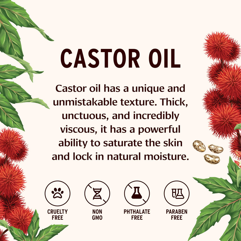 Banyan Botanicals castor oil bottle closeup showing rich texture for moisturization