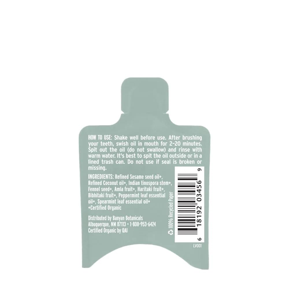 Coconut-sesame oil blend with amla and haritaki visible in Daily Swish packets