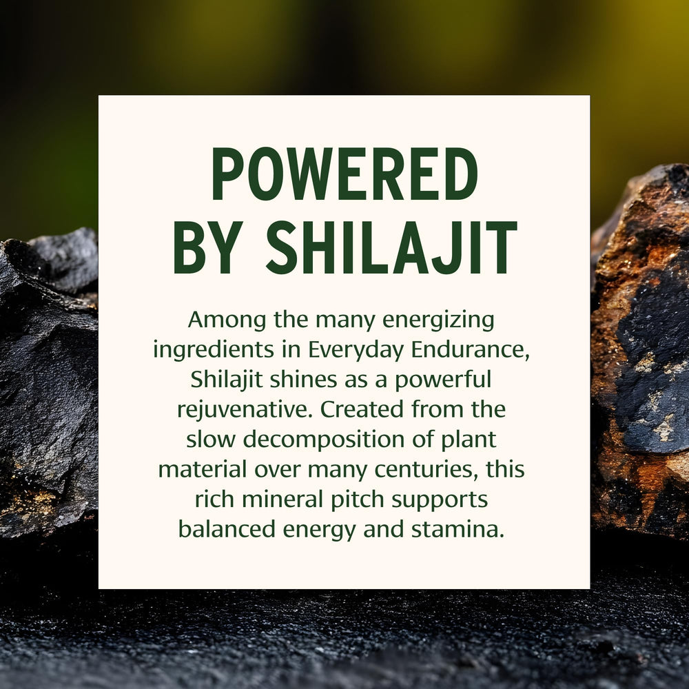 Herbal blend graphic showcasing adaptogens for focus and stamina