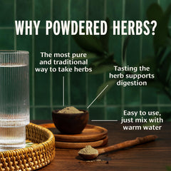 Banyan Botanicals Hibiscus Powder cooling tea preparation scene.