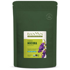 Banyan Botanicals Kapikacchu Powder jar open shows organic Mucuna pruriens