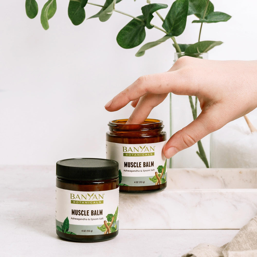 Banyan Botanicals Muscle Balm relaxing-massage-session captured in action for soothing routines