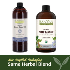 Hands applying Sleep Easy Oil to the shoulder for a comforting self-massage
