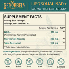 GENOBBELY softgel close-up emphasizes convenient daily dosage.
