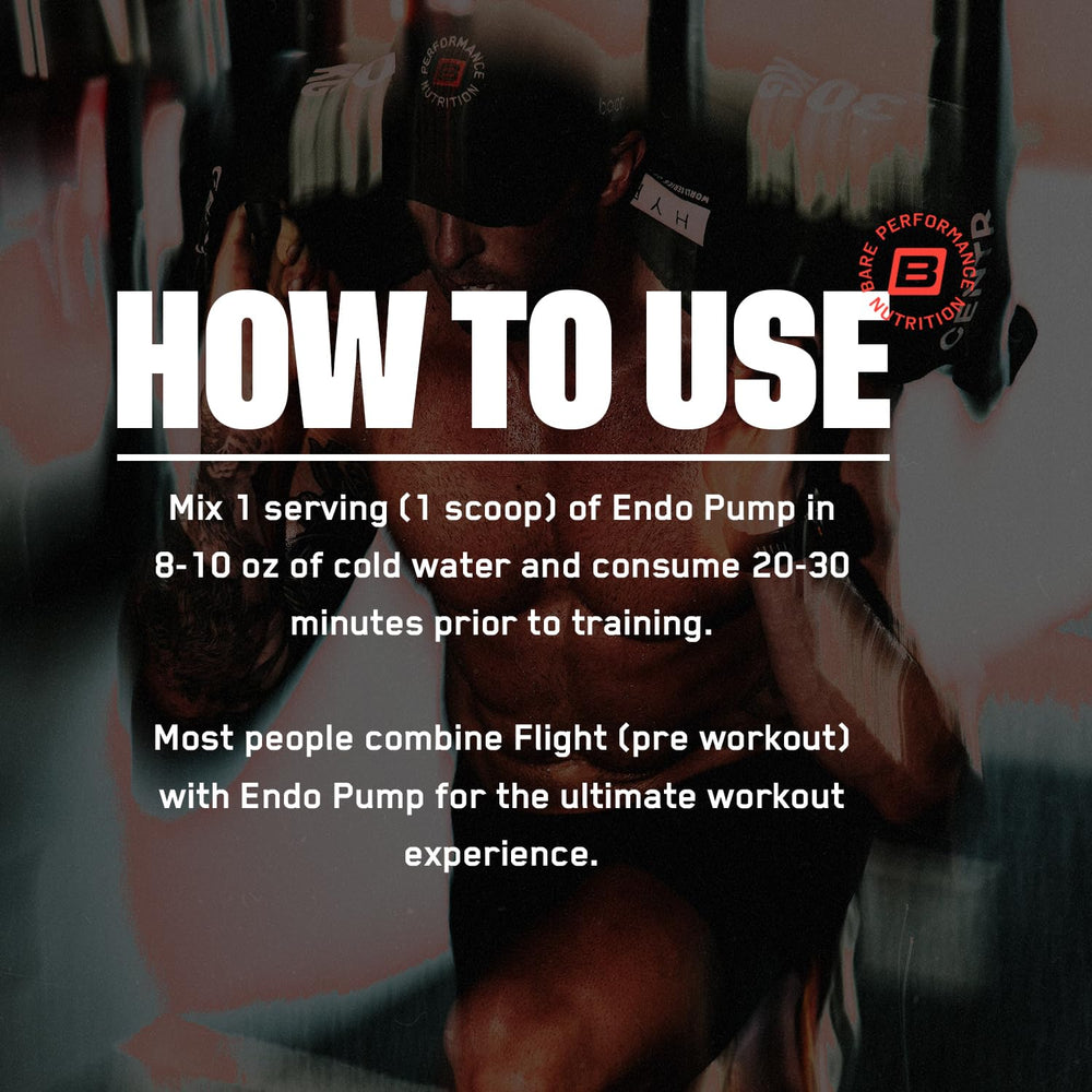 Bare Performance Nutrition BPN EndoPump graphic close-up highlights blood flow support during workouts.