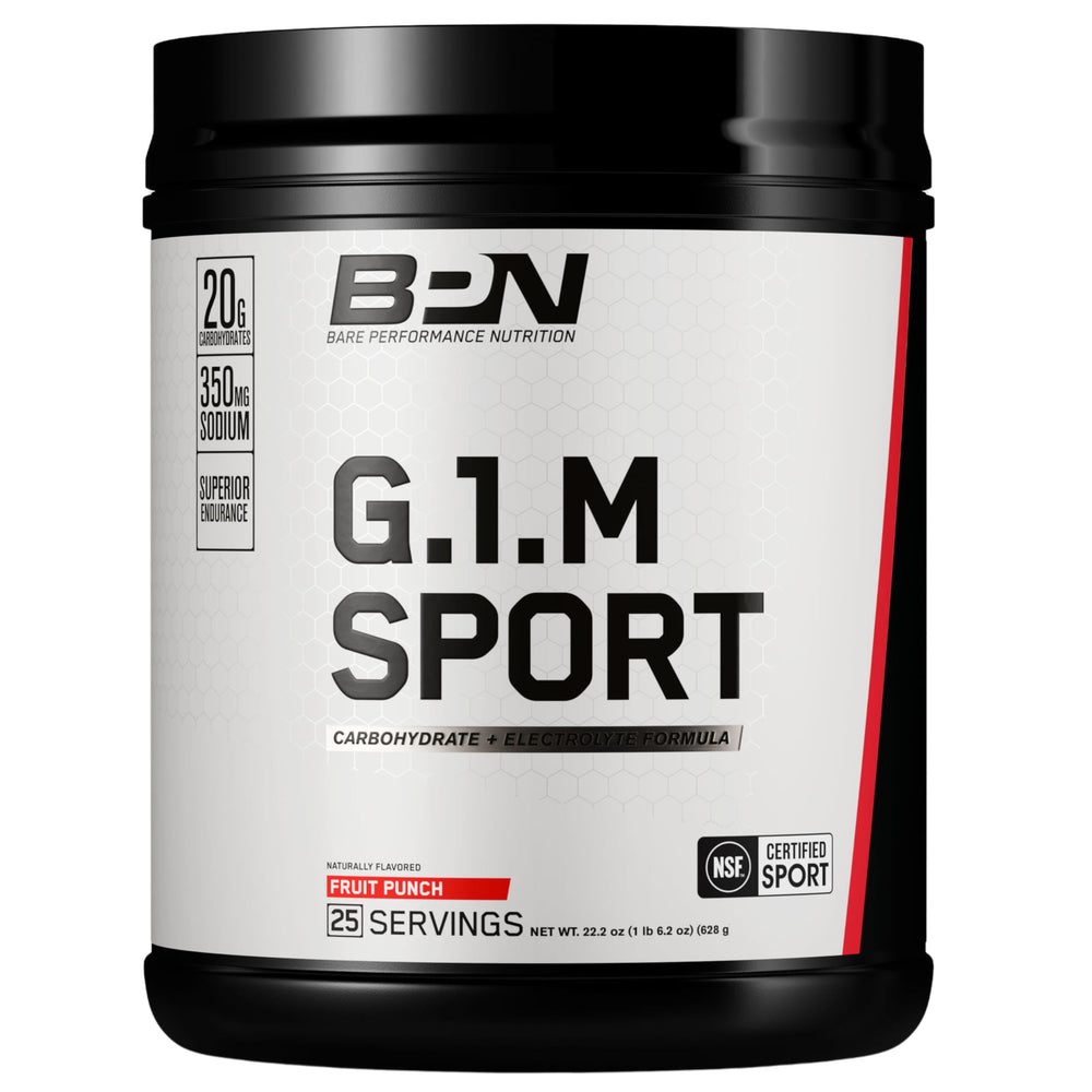 Bare Performance Nutrition BPN G.1.M Fruit Punch bottle showcases endurance fueling on the go