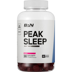 BARE PERFORMANCE NUTRITION BPN Peak Sleep Gummy berry jar offers convenient nighttime support.