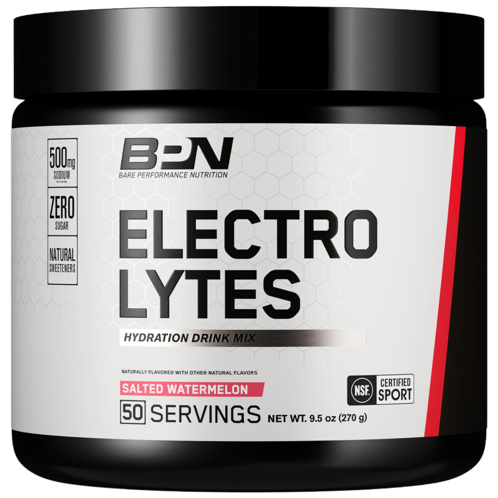BARE PERFORMANCE NUTRITION electrolyte bottle in salted watermelon flavor for training hydration