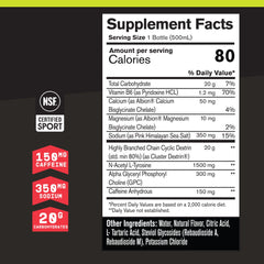 Bare Performance G.1.M Sport+ RTD bottle label showing electrolytes and caffeine