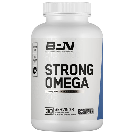 BARE PERFORMANCE NUTRITION Omega Fuerte gel suave – botella para salud cardiovascular.