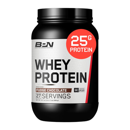 Bare Performance Nutrition whey-casein blend fudge chocolate tub supports recovery with great taste