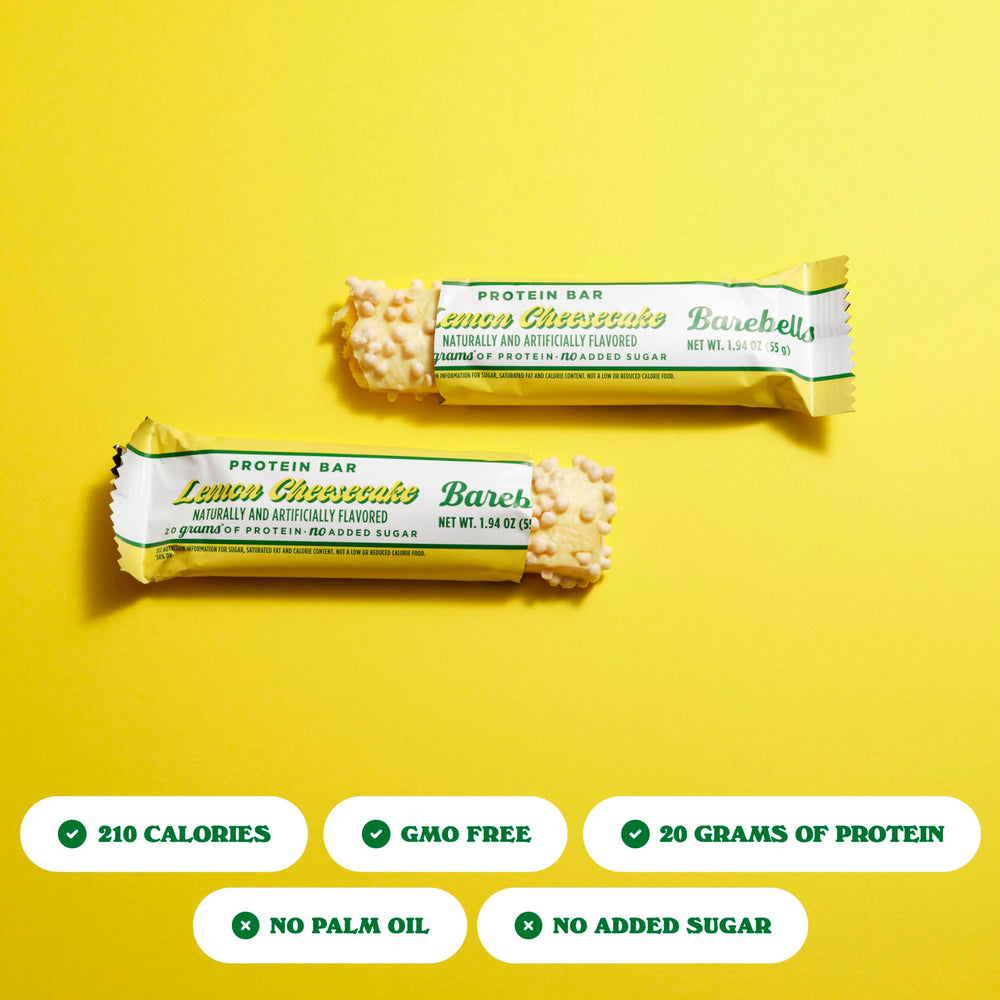 Barebells Lemon Cheesecake bar 12-pack, convenient post-workout option.