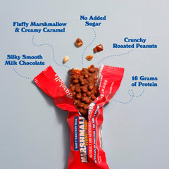 Barebells Soft Protein Bar Marshmallow Peanut Road crispy bits boost bite