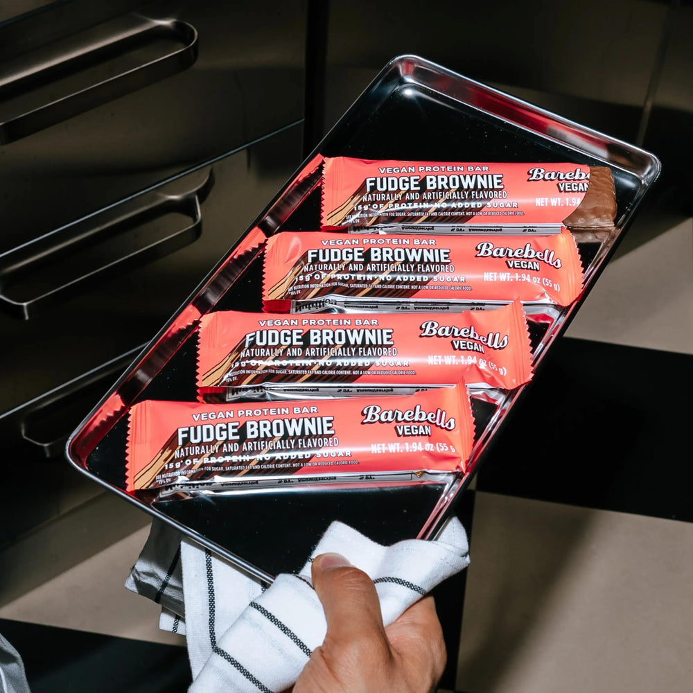 Barebells vegan protein bars fudge brownie nutrition info, 15 g protein per bar