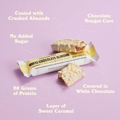 Barebells bar displayed in a bag for convenient on-the-go snacking