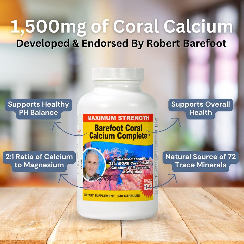 Barefoot Coral Calcium Complete nutrition facts highlight Okinawa origin and safe sourcing.