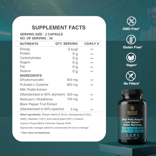 Bargad DHM Metabolic Balance label detail emphasizes transparency and quality standards