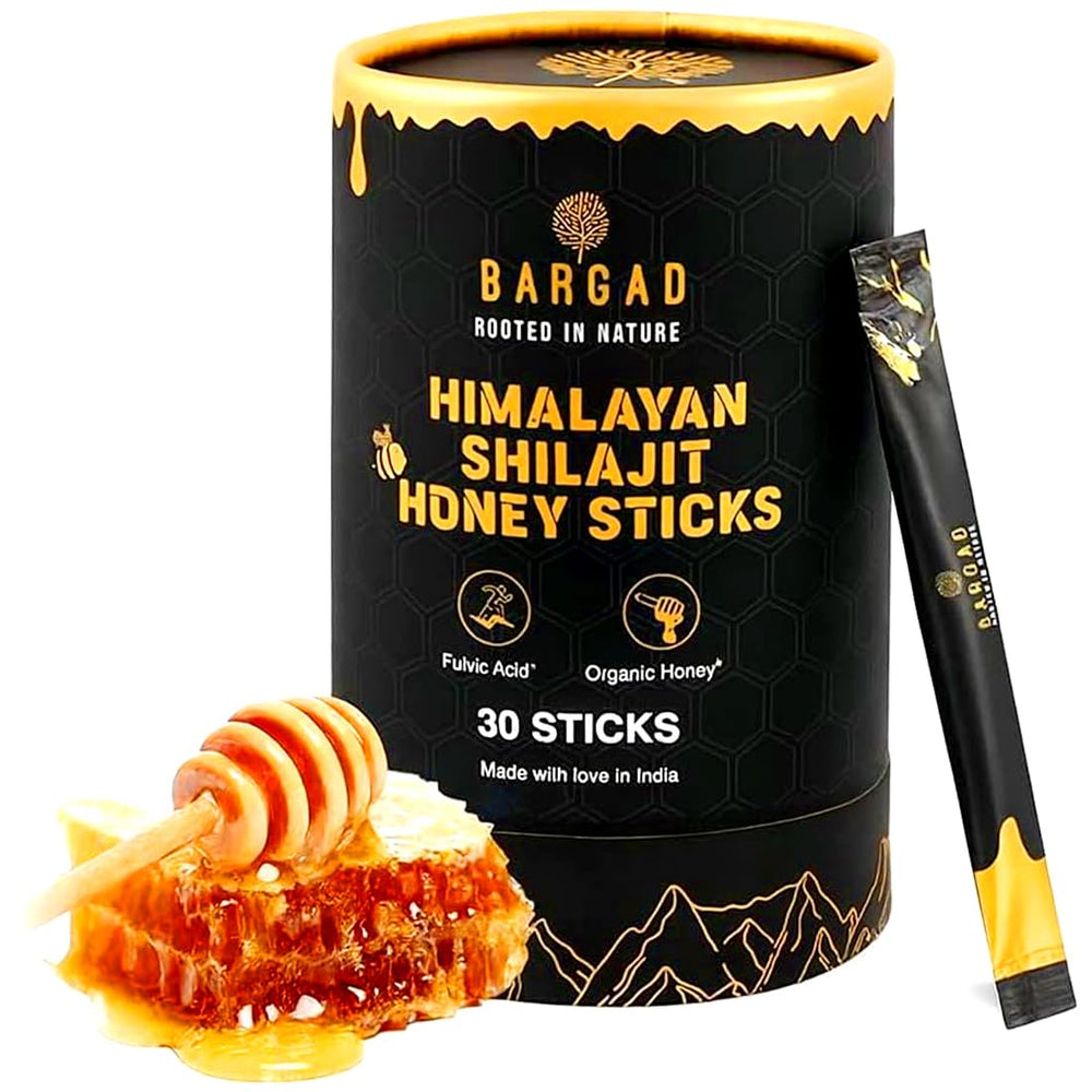 Bargad pure Himalayan Shilajit honey stick pack for on-the-go energy.