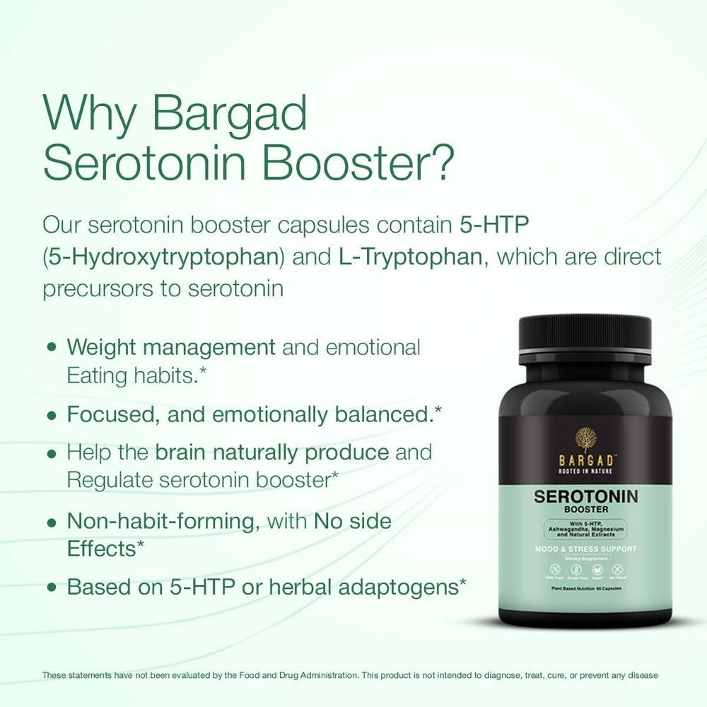 Bargad Serotonin Support packaging on a clean counter for daily use