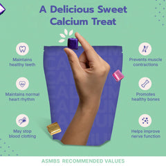 Bari Life Calcium Citrate Chews sour grape flavor swatch signals flavorful post-bariatric support