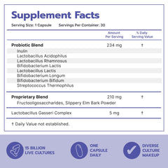Bari Life probiotic capsule close-up showing easy-to-swallow format