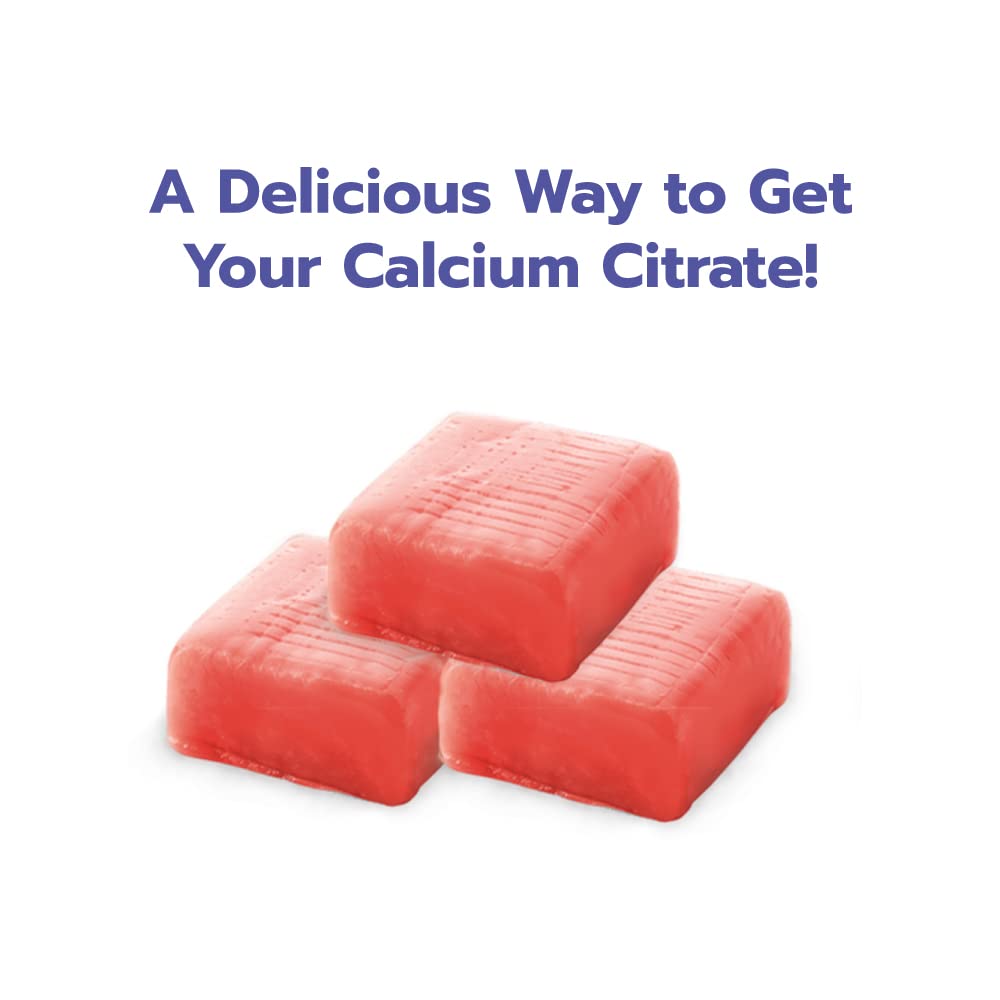 Watermelon-flavored chews beside a bright surface.