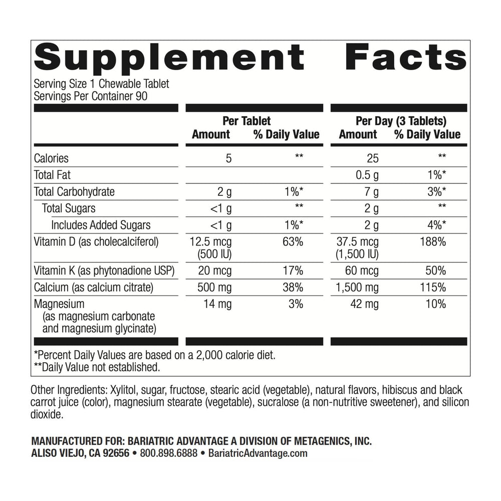 Label close-up emphasizes 500 mg calcium citrate and 500 IU vitamin D3