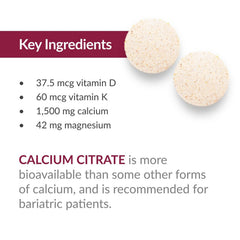 Serving suggestion presents one Bariatric Advantage chewable tablet